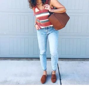 Madewell striped tie strap sweater tank Sz Xs